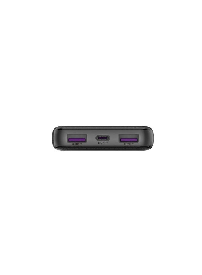 JODA portable battery with a capacity of 10,000 mAh and 22.5W power, featuring a Type-C port and two USB ports - Black - Image 4